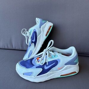 Nike Blue and White Sneakers with Orange Accents
